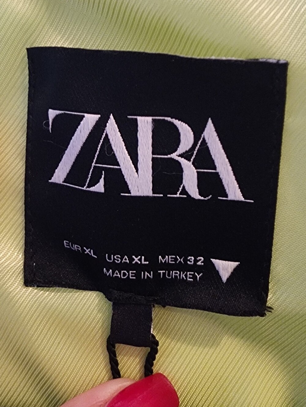 Zara Lime Green Single Button Blazer Jacket Size XL Blogger Fav Lyocell Blend - Picture 3 of 16